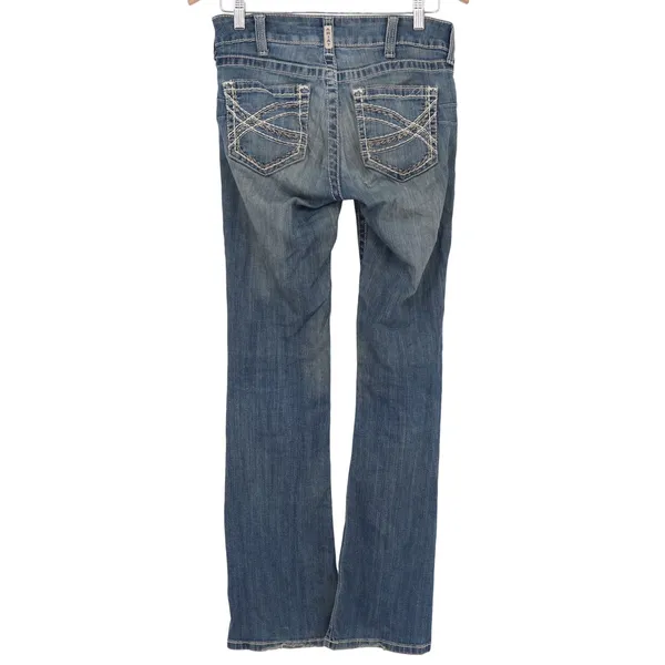Ariat Real Denim Womens 28R Medium Wash Straight Leg Embroidered Jeans - Image 4