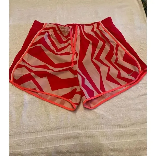 Nike Dri Fit Women’s Athletic Shorts orange/ white/zebra print size M - Image 9