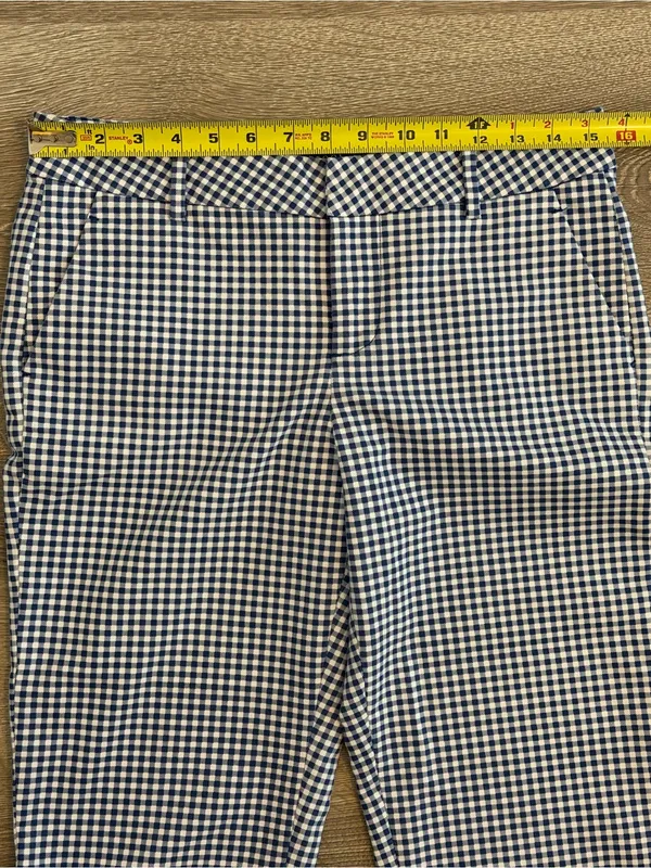 Liverpool Jeans Company Women’s 6/28 Blue Gingham Check Ankle Pants Stretch - Image 4