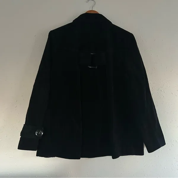 Relativity Black Corduroy Button Down Jacket Cardigan Sweater Fall Large - Image 5