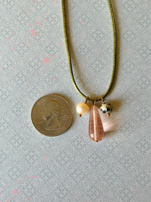 Handmade Czech glass beads mix boho fairy whimsy retro necklace🌿✨ - Image 4