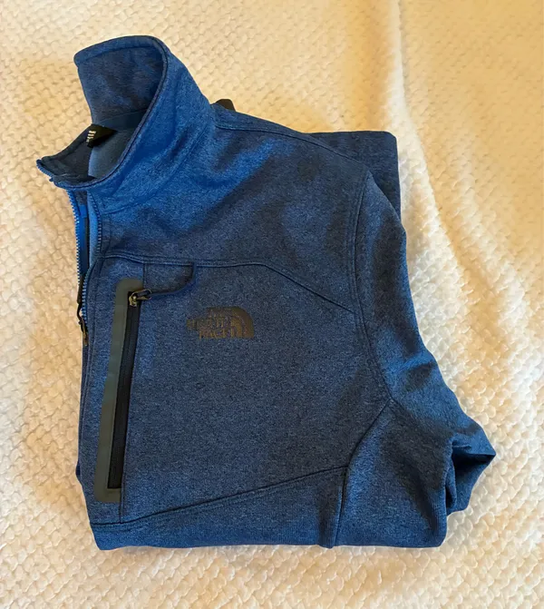 Men’s North Face Quarter-Zip Blue Pullover Size Large - Image 9