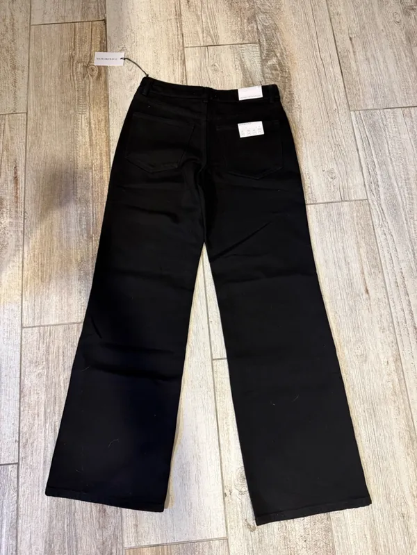 WeWoreWhat Straight Leg Mid Rise Black Denim Jeans - Image 7