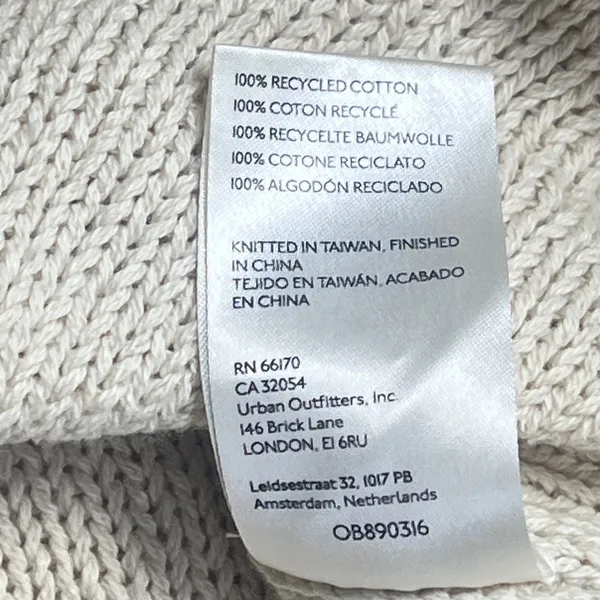 We The Free Free People Womens Oversized Knit Sweater Cream Beige Medium OB10036 - Image 10