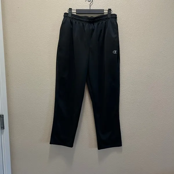 Champion Authentic Athleticwear Sweatpants Black Wide Baggy Pull-On Sz M - Image 2