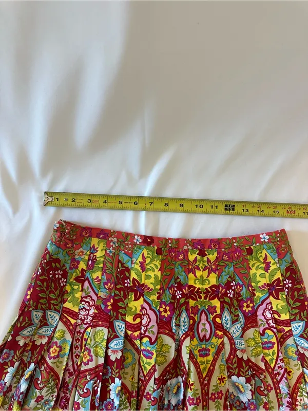 Jones Wear Jeans Women’s Size 8 Multicolor Floral Pleated A-Line Cotton Skirt - Image 2