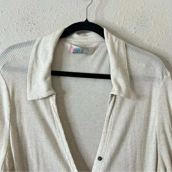 Free People X REVOLVE Lively Long Sleeve Romper Cream Oatmeal Size Medium - Image 5