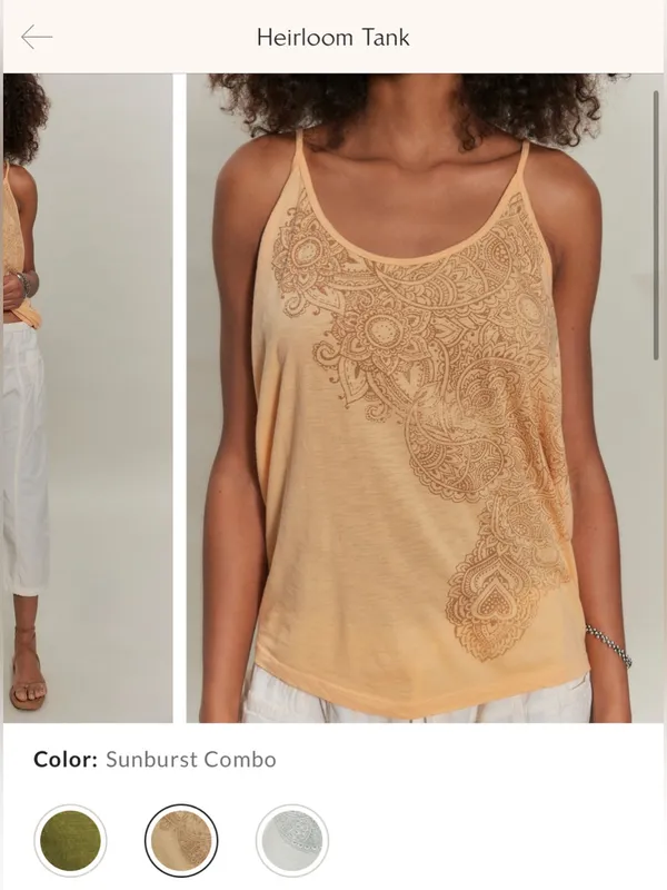 NWT Free People Ragabond Heirloom Tank - Sunburst Combo peach - Small - Image 7