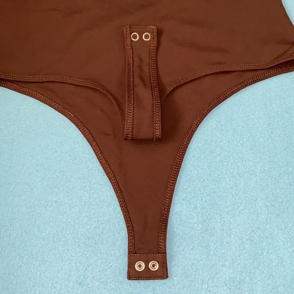 BANANA REPUBLIC tank top bodysuit thong snap style rich dark brown NEW size S - Image 6