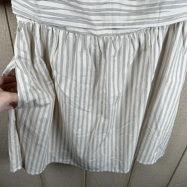 Abercrombie & Fitch Emerson Baby Doll Mini Dress Large Petite Puff Sleeve Stripe - Image 4