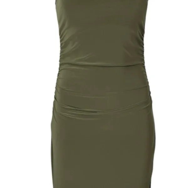 Aritzia Wilfred Smooth Matter Remedy Olive Green Halter Slit Maxi Dress Size XS - Image 5
