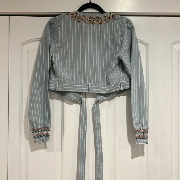 Miss me small denim wrap top‎ embroidered - Image 5