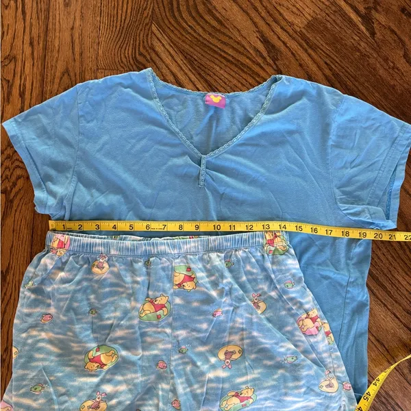 Vintage Winnie the Pooh Piglet Disney 90’s Pajama Set Shorts Short Sleeve Large - Image 3