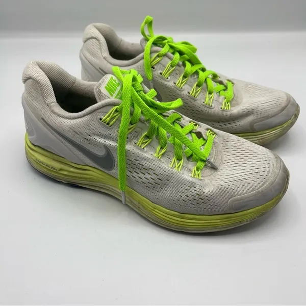 Nike Lunarglide 4 Athletic Sneakers Sz 8.5 Neon Green & White Lunarlon - Image 12