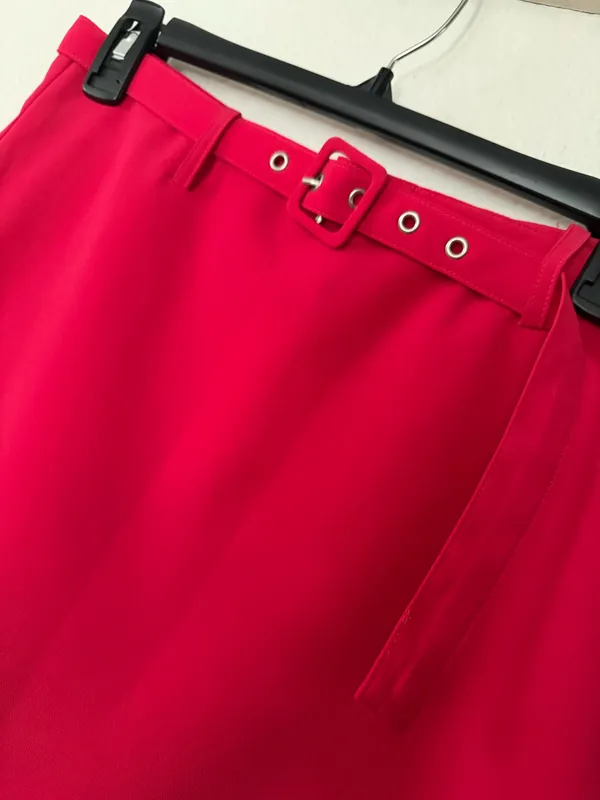 Lulus Bold Essence Hot Pink High-Rise Belted Skort - Image 2