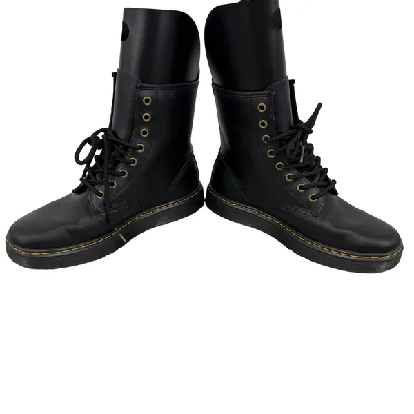 Dr Martens Zavala‎ Black Leather Combat Boots Womens 8 Lace Up Whimsigoth Punk - Image 3