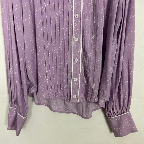Free People Womens Top S Star Print Oversized Pin Tuck Boho Relaxed Minimalist - Image 5