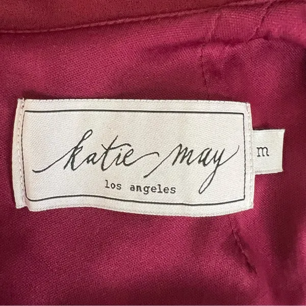 Katie May Women’s Bananas Midi Dress Merlot Burgundy Red Asymmetric Open Back - Image 5