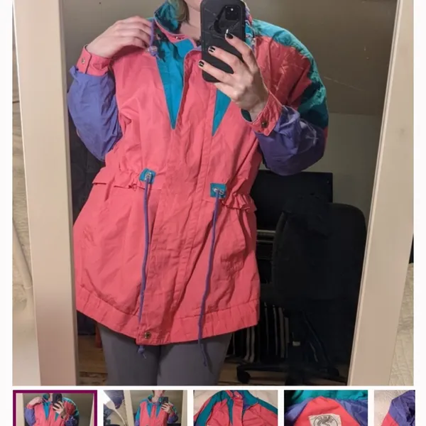 Vintage 80s 90s Pink Purple Women's Jacket wind proof streetwear barbiecore - Image 11