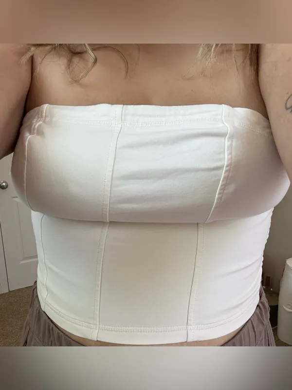 Aerie new cotton strapless tube top large white summer Miami - Image 2