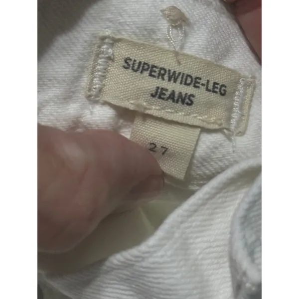 Madewell Superwide-Leg Jeans True White High Rise Rigid Cotton NS899 Size 27 - Image 11