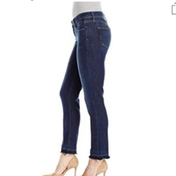 PAIGE Miki Straight Jeans In Merrick released Raw Hem Size 27 Dark Wash - Image 2