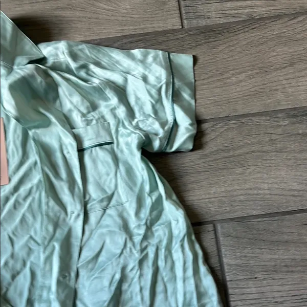Eberjey Blue Button Down Shirt Relaxed Lightweight - Image 6