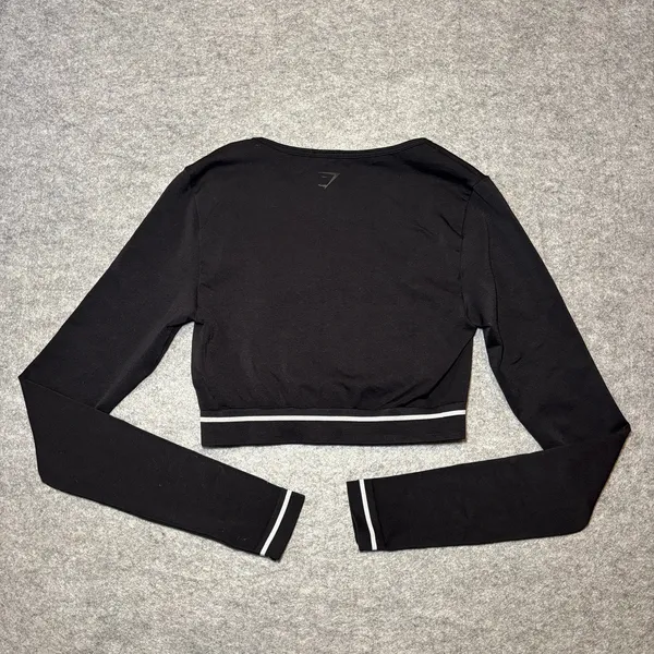 Gymshark Women's S Black Crop Top Athletic Performance Athleisure - Image 4