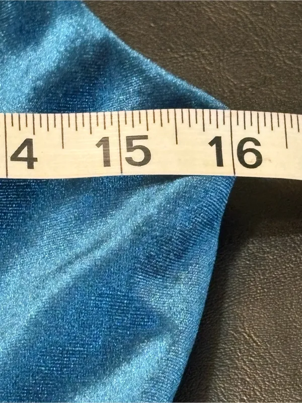 Lucci Lu V-Neck Teal Velvet Mini Dress with Beaded Waist size 4 NWT* - Image 8