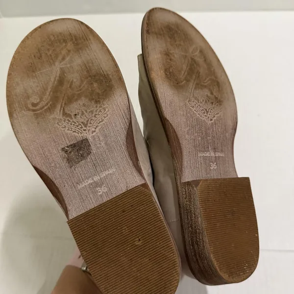 Free People Mont Blanc Shoes Womens Size 6 36 Beige Leather Slip On Sandals - Image 8
