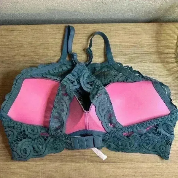 PINK - Victoria's Secret BRALETTE PUSH-UP Racerback Lace sz M - Image 2