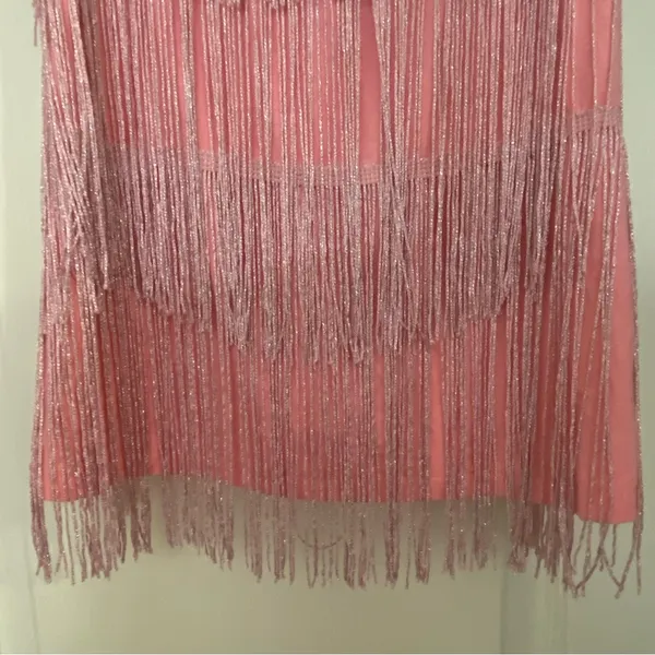 Maner Womens Bubblegum Pink Fringe Front Tank Top M Medium 38” NWT New - Image 6