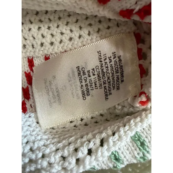 Alice + Olivia Croquet Tank Top Womens Small White Rainbow Stripe Semi Sheer - Image 8