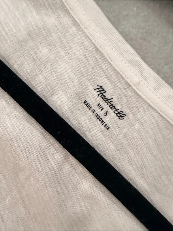 NWOT Madewell Size S White V Neck Short Sleeve Lightweight Slub Cotton Top - Image 6