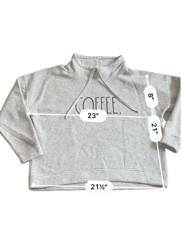 Rae Dunn Coffee Sweatshirt Size L Grey Graphic Crewneck Pullover - Image 4