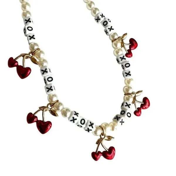 Betsey Johnson RED HOT HEARTS CHERRY NECKLACE - Image 3