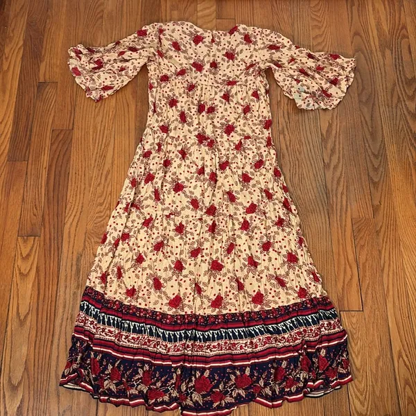 Faithfull‎ The Brand x Anthropologie Floral Polka Dot Melia Midi Dress Small - Image 4