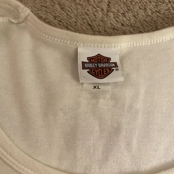 Harley Davidson Purple Glitter Flame Top Long Sleeve XL - Image 4