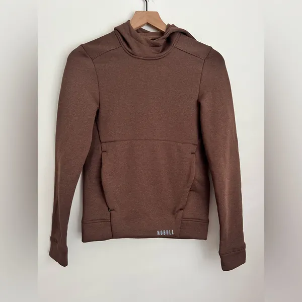 NOBULL Performance Pullover Hoodie XS Mocha Brown - Image 2