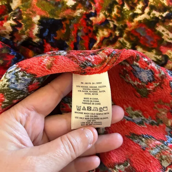 Anthropologie Maeve Women’s Red Medallion Mini Shift Dress‎ Size XS Abstract - Image 6