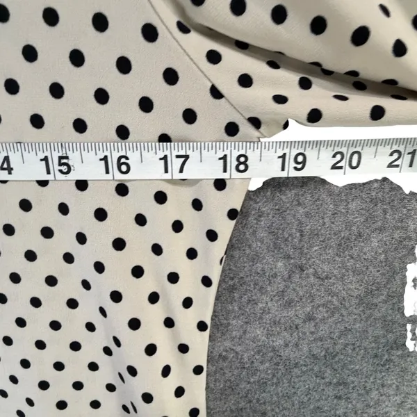 Grayson Polka Dot Tunic Top Womens S Cream‎ Black 3/4 Sleeve Stretch Minimalist - Image 7