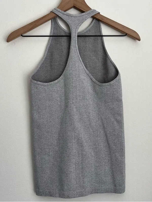 Free People FP movement Gray Sleeveless Tank Top ribbed Heart is Racing M / L - Image 3