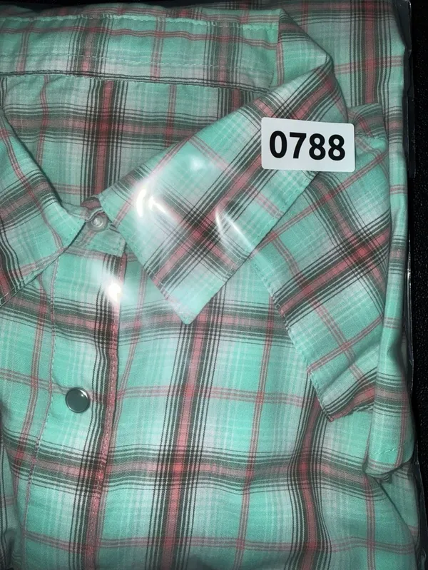 Vintage Turquoise Plaid Pearl Button Western Shirt-XL - Image 8