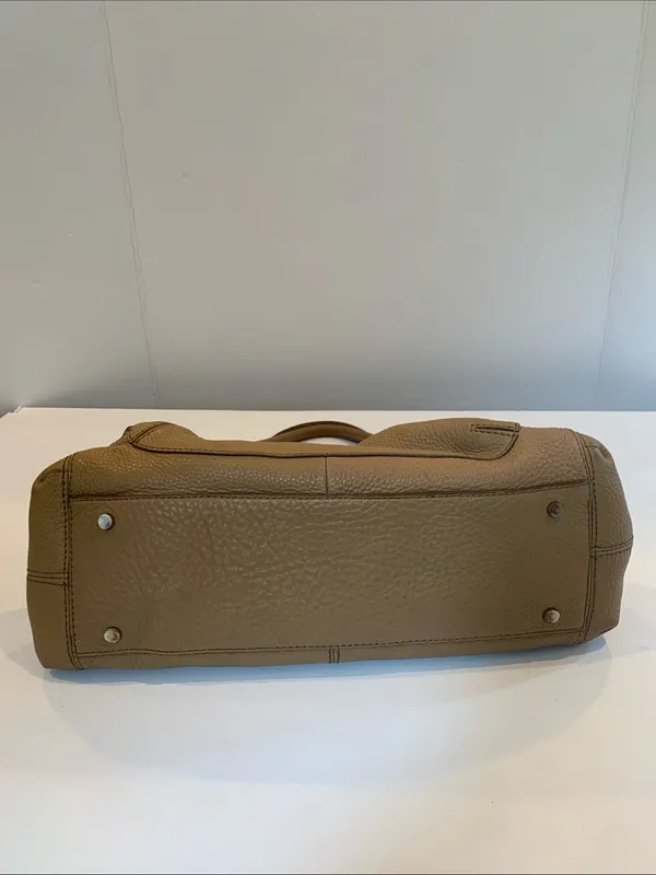 Banana Republic Genuine Leather Large Camel Tan Satchel Handbag Shoulder Bag - Image 2