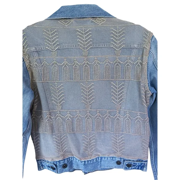 NWT Levis Womens Trucker Denim Jacket Western Boho Embroidered Small Cowgirl - Image 5