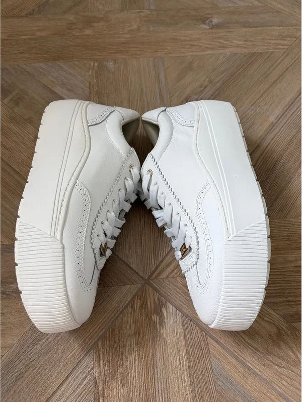 Dr. Scholl's x Favorite Daughter Platform Sneakers White Leather Size 9 - Image 4