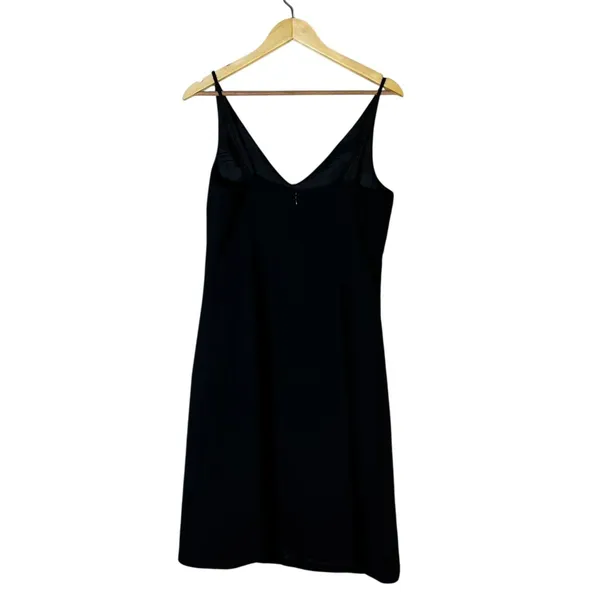 Maggy London Black Beaded Floral V-Neck Sheath Dress Y2K Vintage Whimsigoth 10 - Image 5