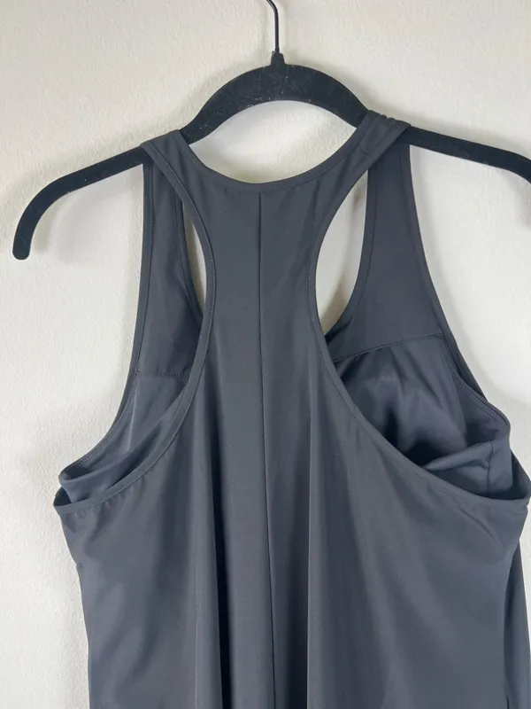 Halara Breezeful Midi Dress Black Racerback Pockets High Low Flowy NEW Sz Medium - Image 13