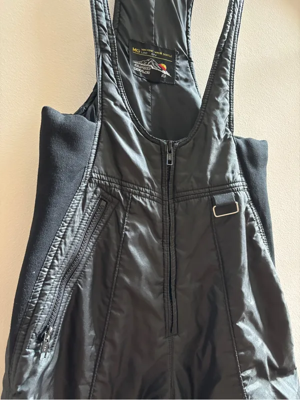 Vintage Alpine Reflections Black Ski Bib Snow Pants Women’s Small Suspender Over - Image 3