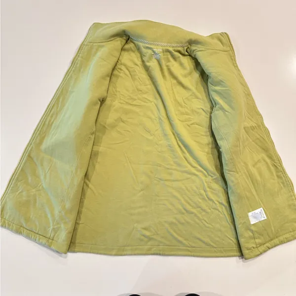 Lands End Lime Green Zip Up Fleece Vest Size Medium‎ - Image 8